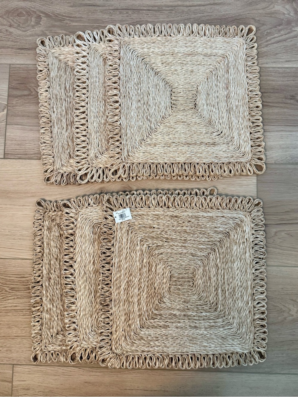 Natural Woven Square Abaca Placemat - Neutral Tan